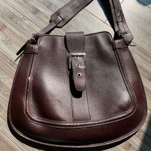 Tods Chocolate Brown Leather Shoulder Bag - Vintage